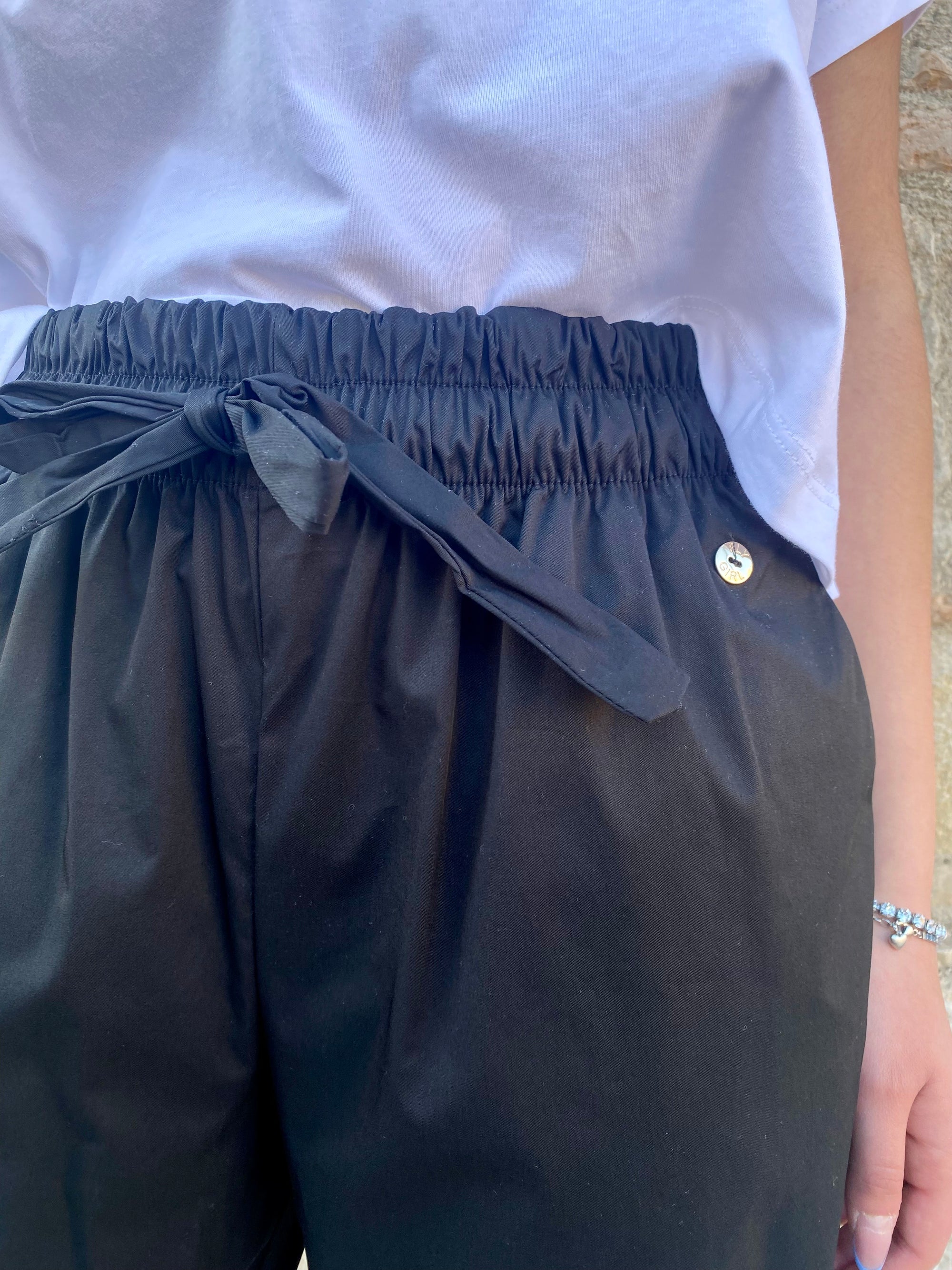 Fly Girl pantalone comodo con elastico in vita 31021/01 nero