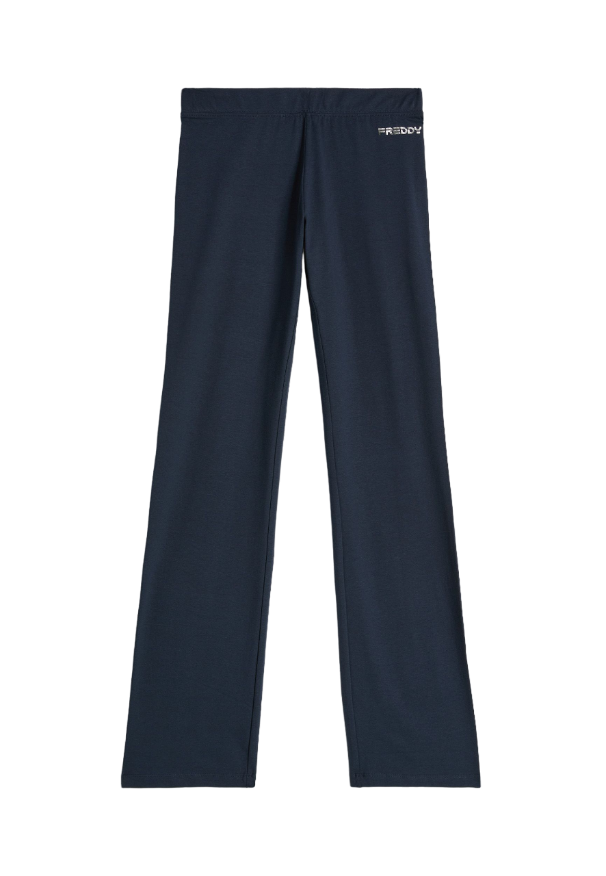 Freddy pantalone sportivo da donna a vita bassa con gamba dritta S4WBCP6 B94 blu