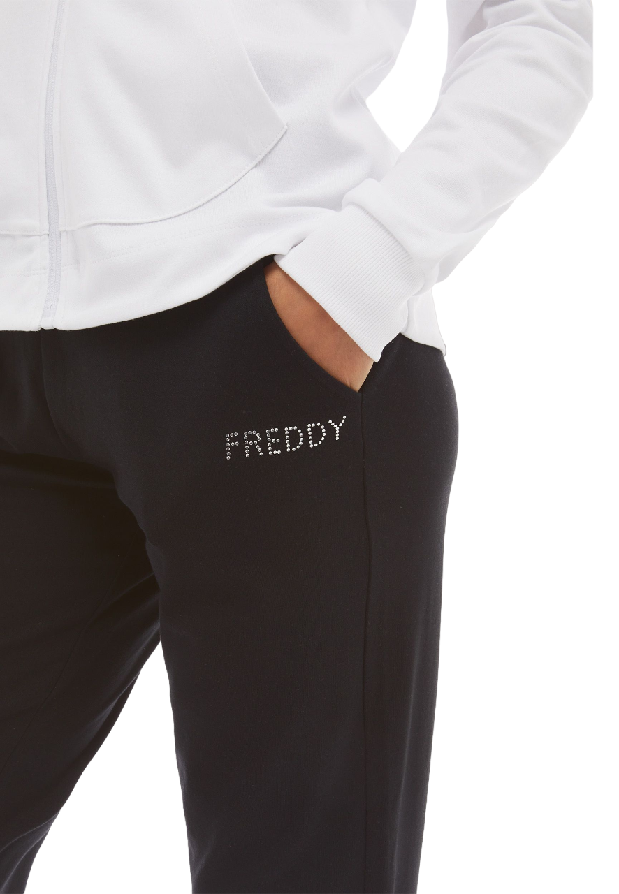 Freddy tuta sportiva da donna con cappuccio S4WTRK7 WN bianco nero