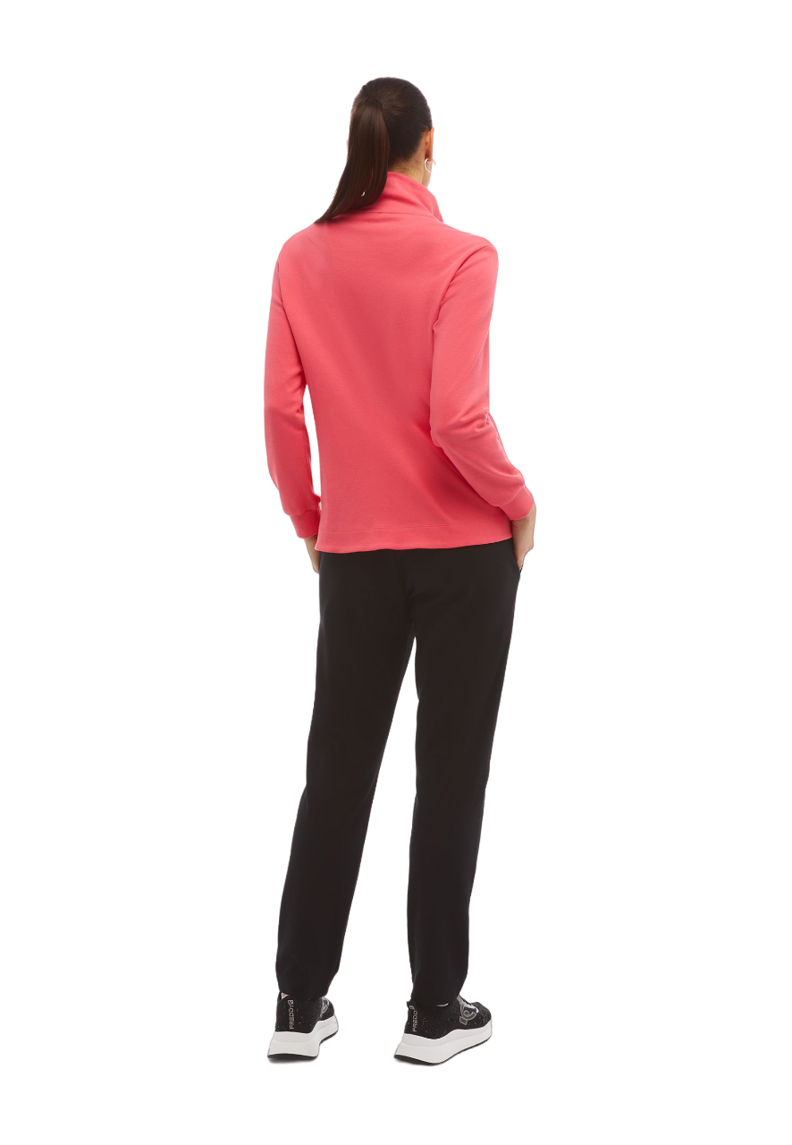 Freddy tuta sportiva da donna con cerniera intera e collo alto S4WTRK10 R24N rosso ciclamino nero
