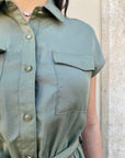 Gaudì abito lungo da donna con elastico in vita 511BD15003 2526 verde
