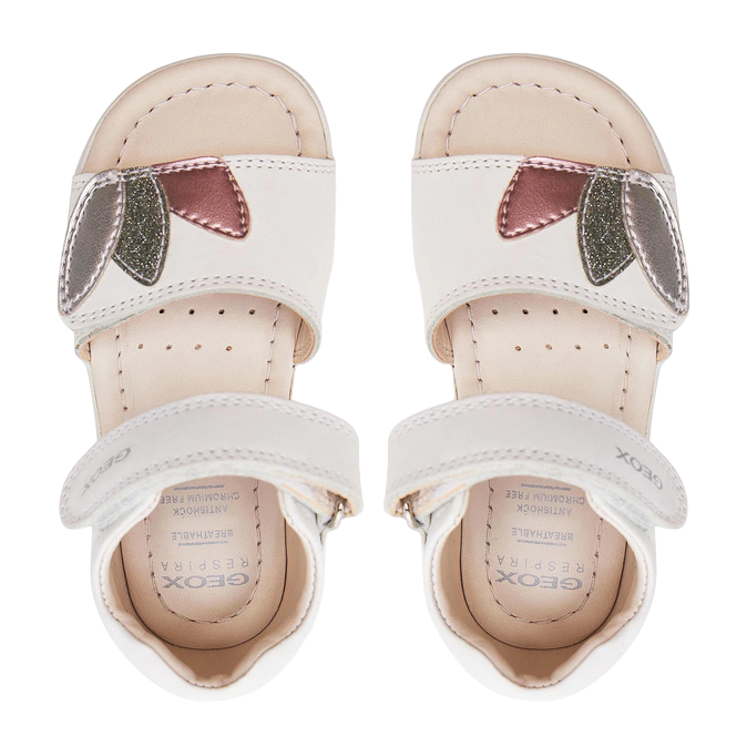 Geox sandalo da bambina con strappo Alul B451YB085NFC0007 bianco argento