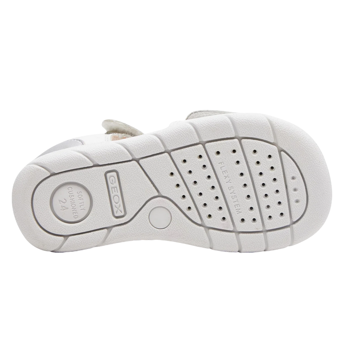 Geox sandalo da bambina con strappo Alul B451YB085NFC0007 bianco argento