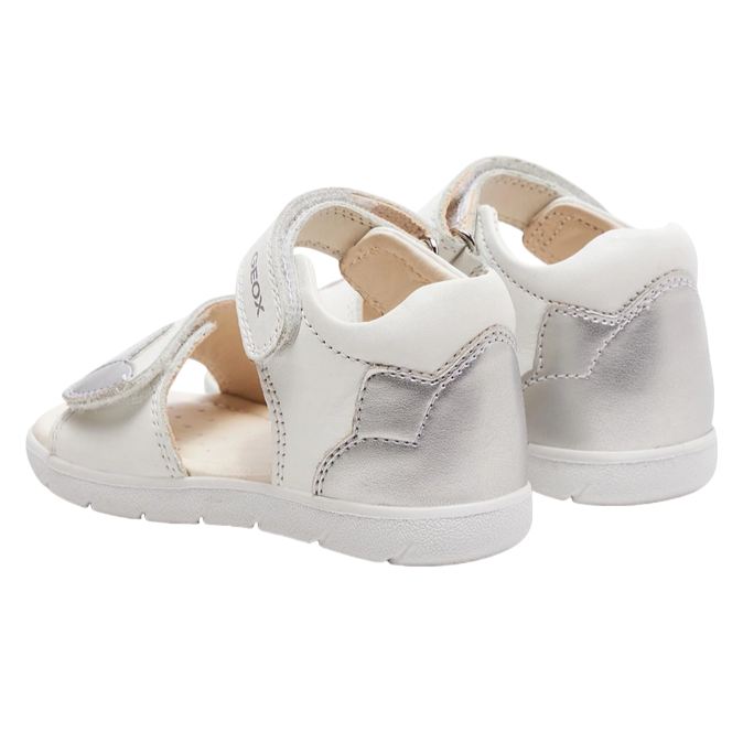 Geox sandalo da bambina con strappo Alul B451YB085NFC0007 bianco argento