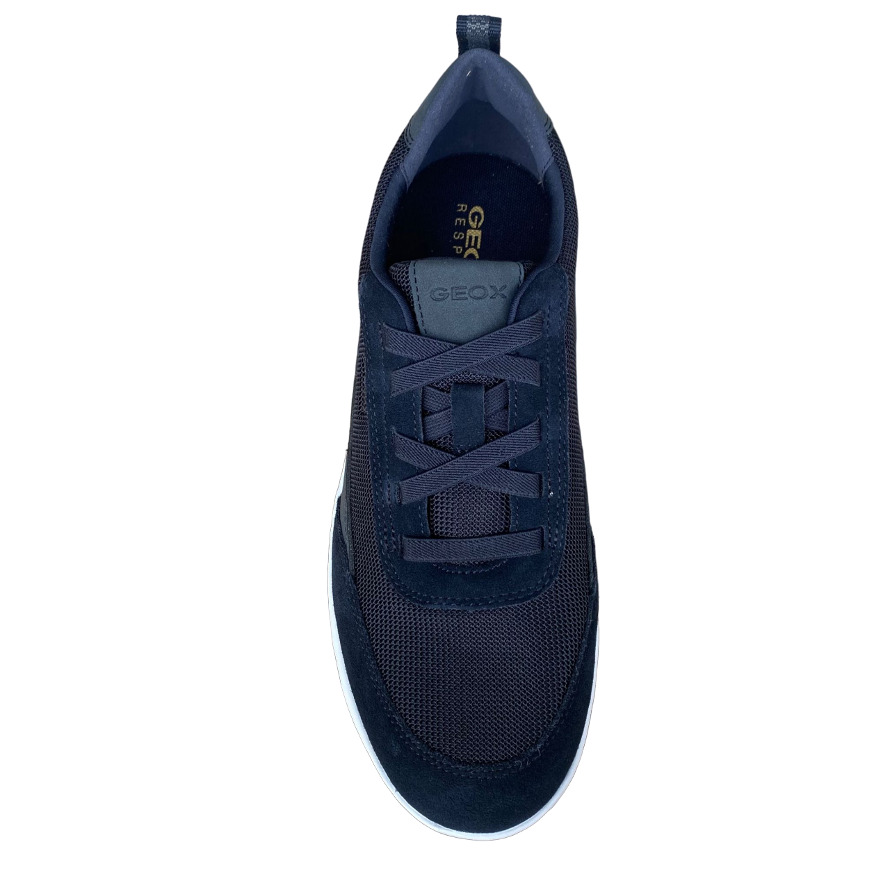 Geox scarpa sneakers da uomo con laccio elastico e camoscio e nylon Spherica U45BYA blu