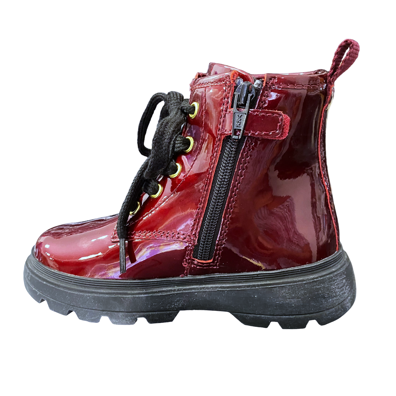 Geox stivaletto da bimba con laccio e cerniera laterale Kiddartah B465YA borgogna
