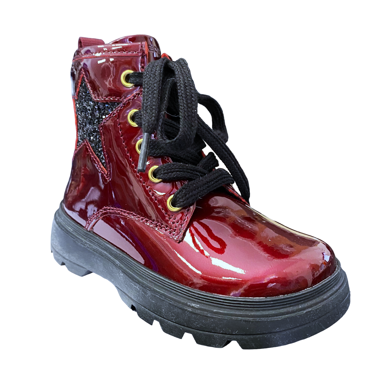 Geox stivaletto da bimba con laccio e cerniera laterale Kiddartah B465YA borgogna