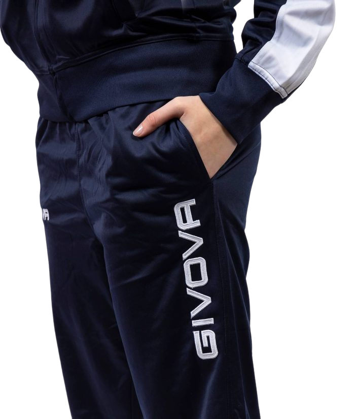 Givova Tuta sportiva da uomo in triacetato Roma TR036 0403 blu bianco