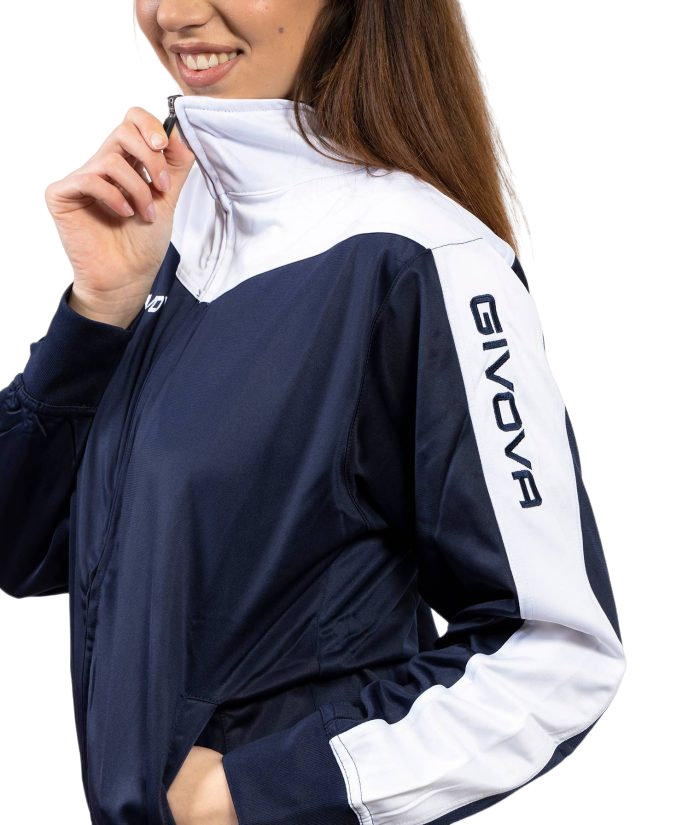 Givova Tuta sportiva da uomo in triacetato Roma TR036 0403 blu bianco