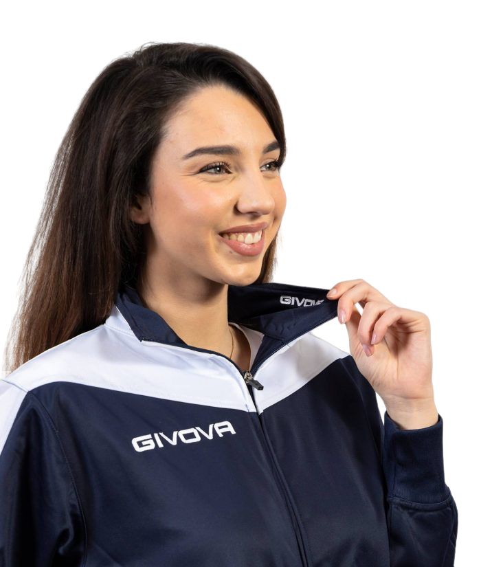 Givova Tuta sportiva da uomo in triacetato Roma TR036 0403 blu bianco