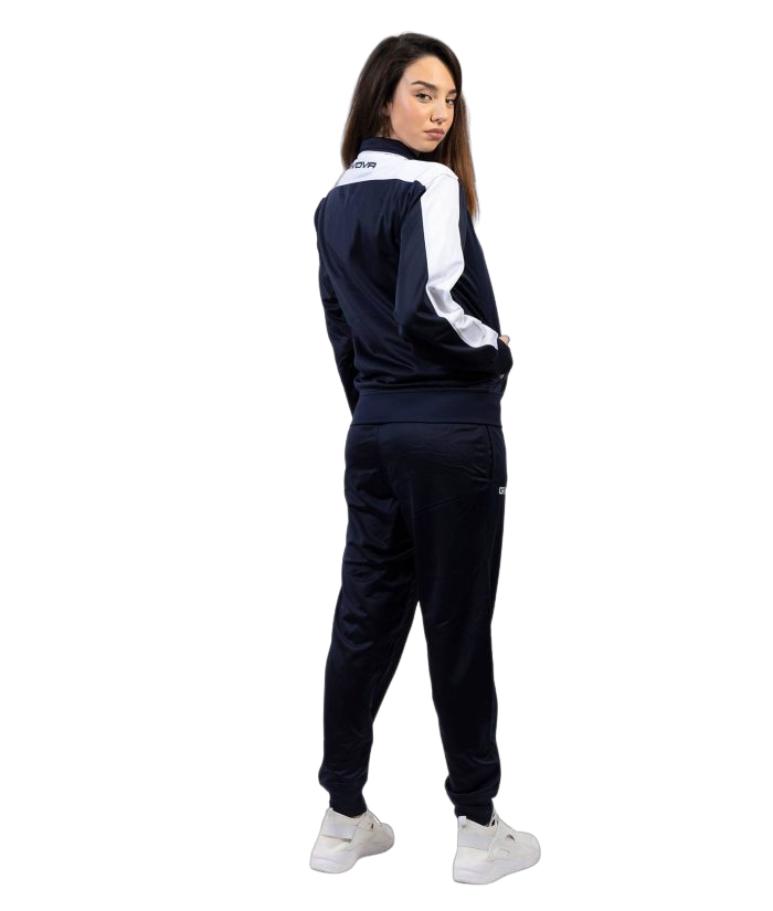 Givova Tuta sportiva da uomo in triacetato Roma TR036 0403 blu bianco