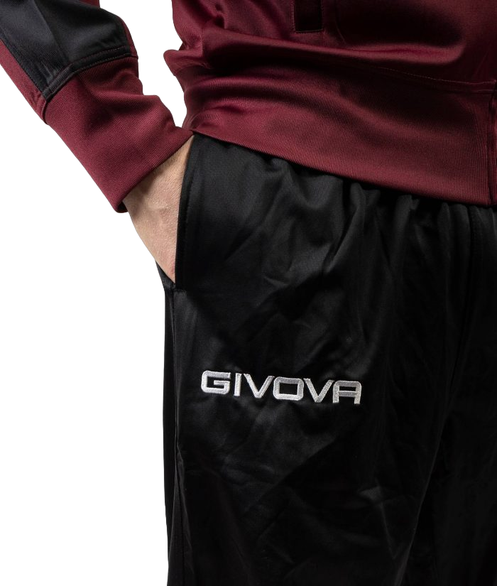 Givova Tuta sportiva da uomo in triacetato Roma TR036 0810 granata-nero