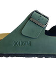 Godlstar ciabatta da donna con plaltare anatomico e 2 fasce con fibbie GS823 verde
