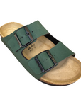 Godlstar ciabatta da donna con plaltare anatomico e 2 fasce con fibbie GS823 verde