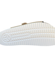Goldstar ciabatta da donna con sottopiede in pelle a 2 fasce 1 regolabile e l'altra con applicazione GS4888M beige