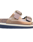 Goldstar ciabatta da donna con sottopiede in pelle a 2 fasce con fibbie GS4800V bronzo