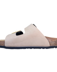 Goldstar ciabatta da donna sottopiede in pelle con 2 fibbie con strass GS31801QS sabbia