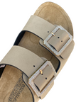 Goldstar ciabatta da donna sottopiede in pelle con 2 fibbie con strass GS31801QS sabbia