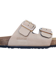 Goldstar ciabatta da donna sottopiede in pelle con 2 fibbie con strass GS31801QS sabbia