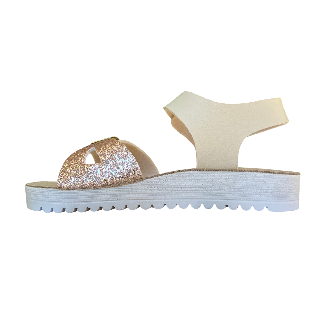Goldstar sandalo da bambina con plantare anatomico fasce regolabili con applicazioni GSP46C beige
