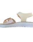 Goldstar sandalo da bambina con plantare anatomico fasce regolabili con applicazioni GSP46C beige