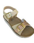 Goldstar sandalo da bambina con plantare anatomico fasce regolabili con applicazioni GSP46C beige