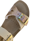 Goldstar sandalo da bambina con plantare anatomico fasce regolabili con applicazioni GSP46C beige