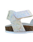 Goldstar sandalo da bambina con plantare ergonomico fasce regolabili con applicazione GS807FH bianco