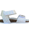 Goldstar sandalo da bambina con plantare ergonomico fasce regolabili con applicazione GS807FH bianco