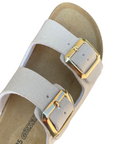 Goldstar sandalo da donna a doppia fibbia dorata GS1800QL platino