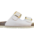 Goldstar sandalo da donna a doppia fibbia dorata GS1800QL platino