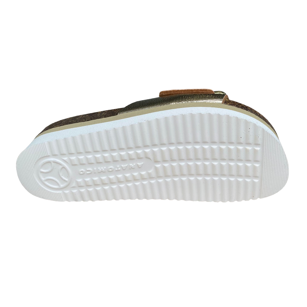 Goldstar ciabatta da donna sottopiede in pelle con fibbia dorata GS4836 platino