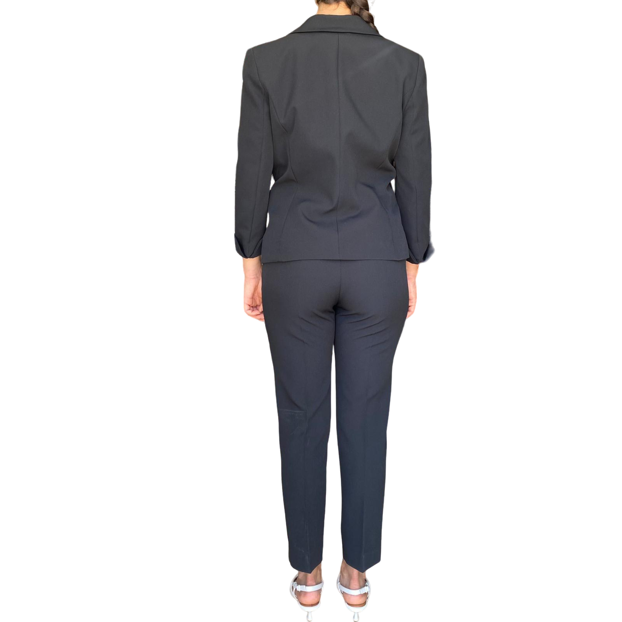 Griffai Completo da donna con giacca a manica 3/4 e pantalone elasticizzato DGP5001 nero