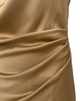 Griffai Abito lungo da donna in raso con scollo a V DGP6682 bronzo_dettaglio