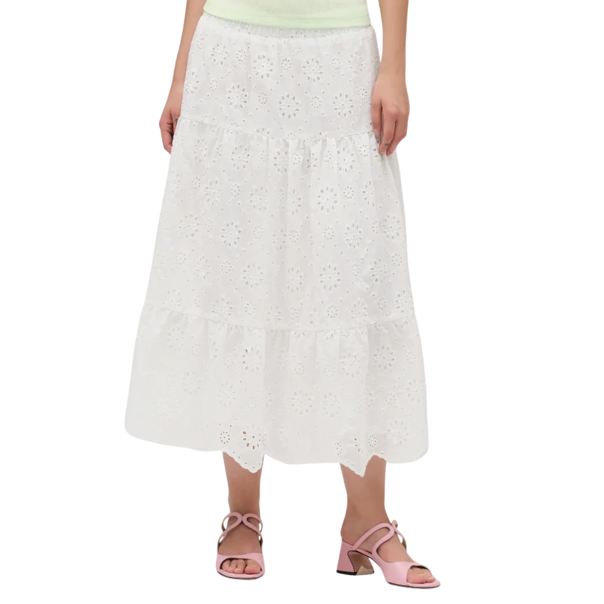 Griffai Gonna da donna in pizzo sangallo dgp6781 bianco