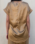 Griffai casacca manica corta da donna in raso DGP6687 bronzo