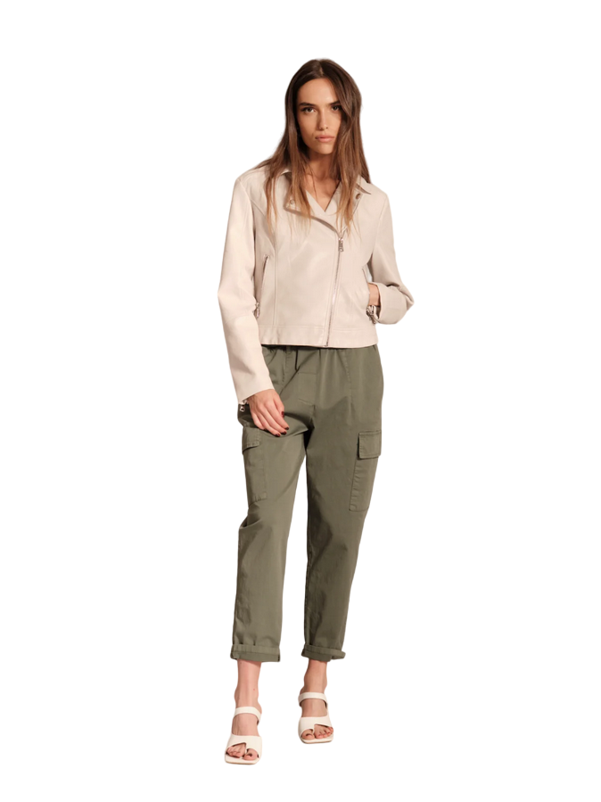 Griffai pantalone da donna con elastico in vita e tasconi DGP5065 militare