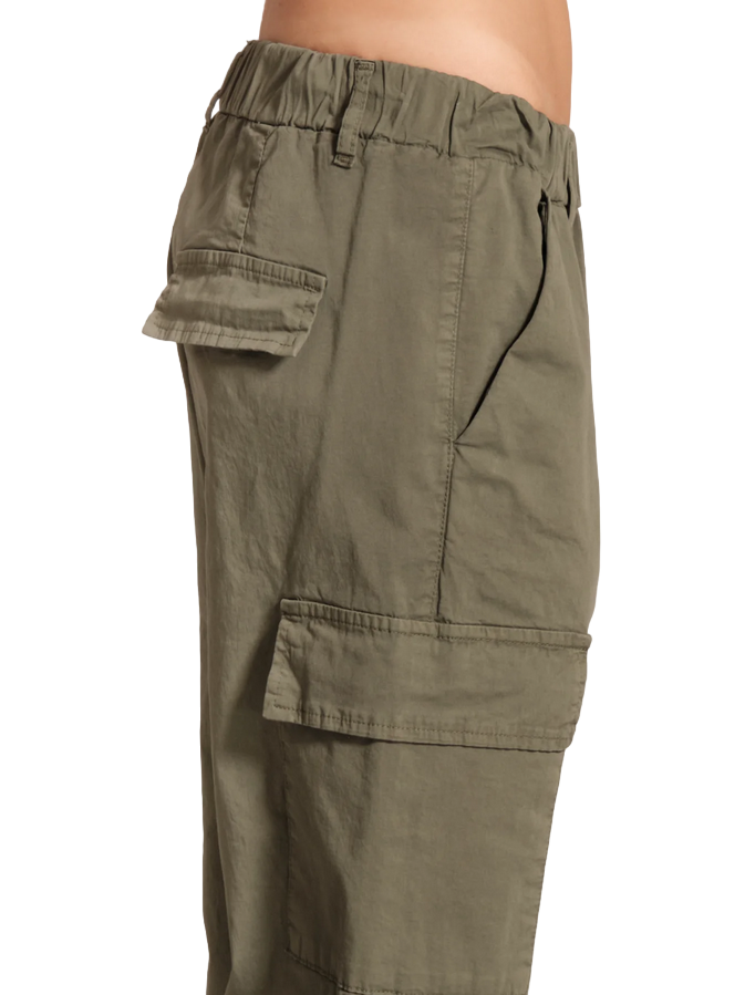 Griffai pantalone da donna con elastico in vita e tasconi DGP5065 militare