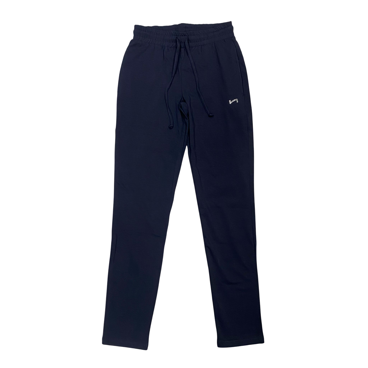 Hangar93 pantalone sportivo da donna in cotone jersey logo strass z651D BLU01 blu