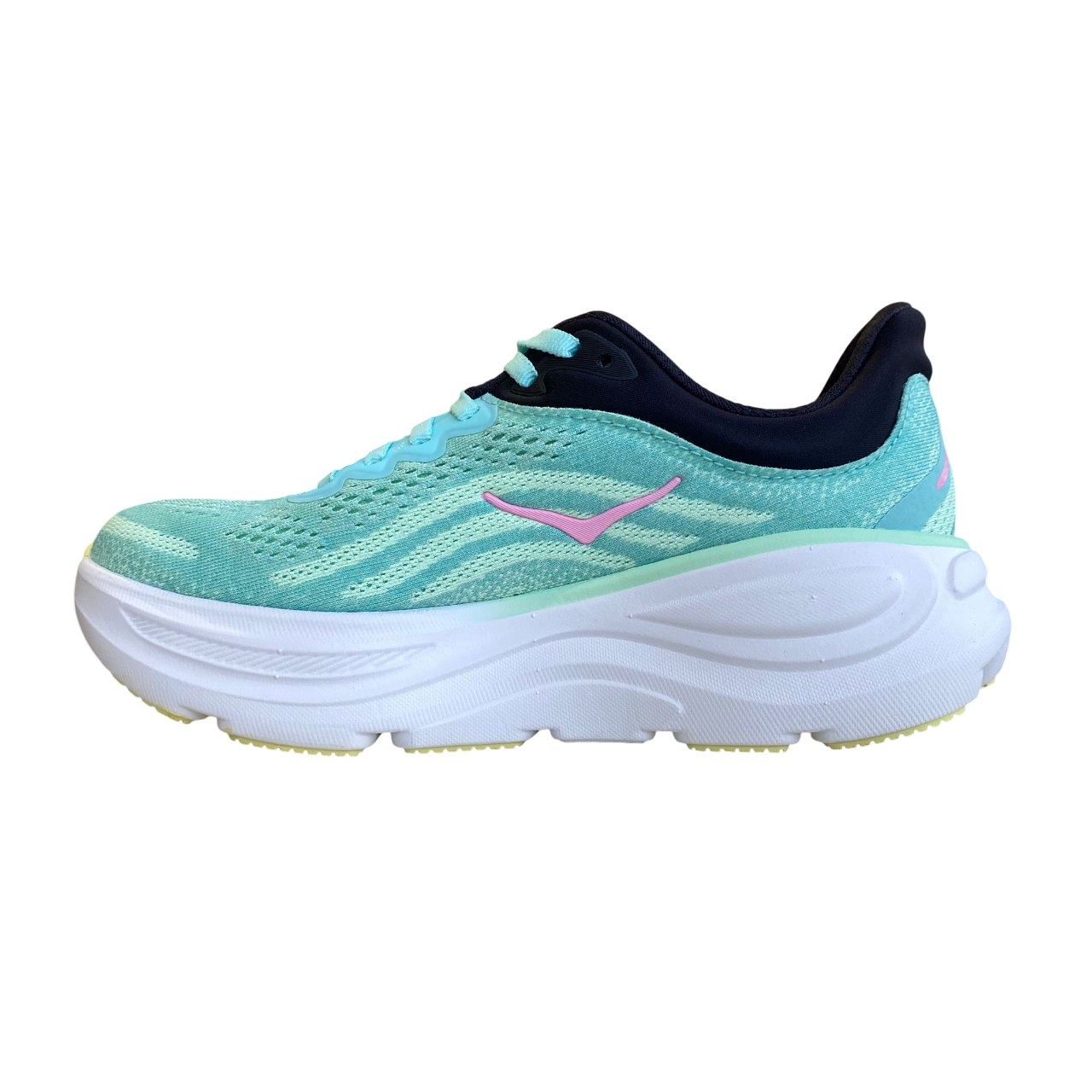 Hoka One One Bondi 9 1162012-BTF scarpa corsa ammortizzata donna menta fluo vista laterale interna