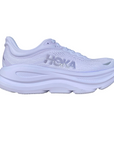 Hoka One One Bondi 9 1162012-SGLW scarpa running donna bianca vista laterale esterna