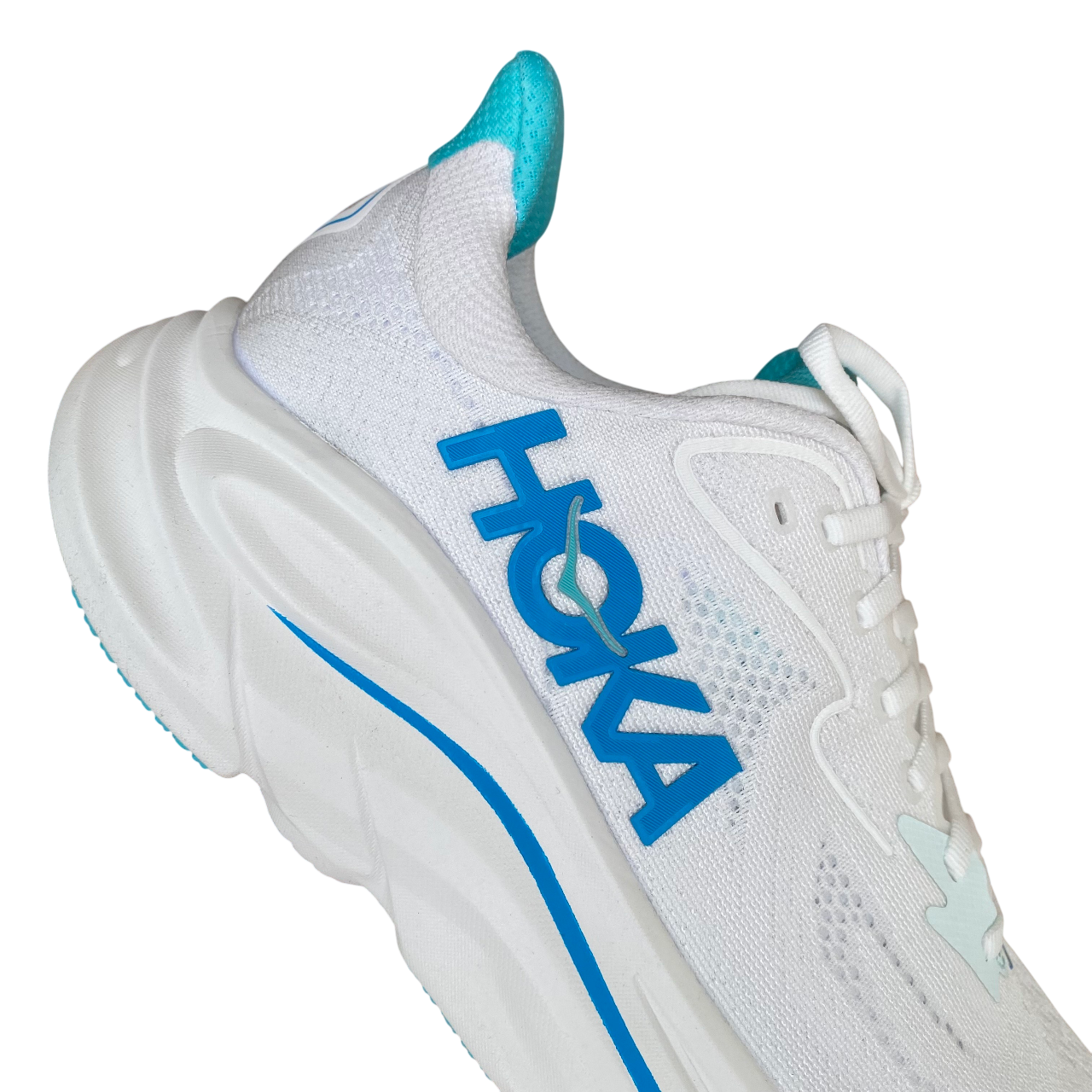 Scarpe Running Hoka One One Clifton 10 1162030-WKY colore bianco cielo, modello uomo con ammortizzazione superiore e design ergonomico - tacco