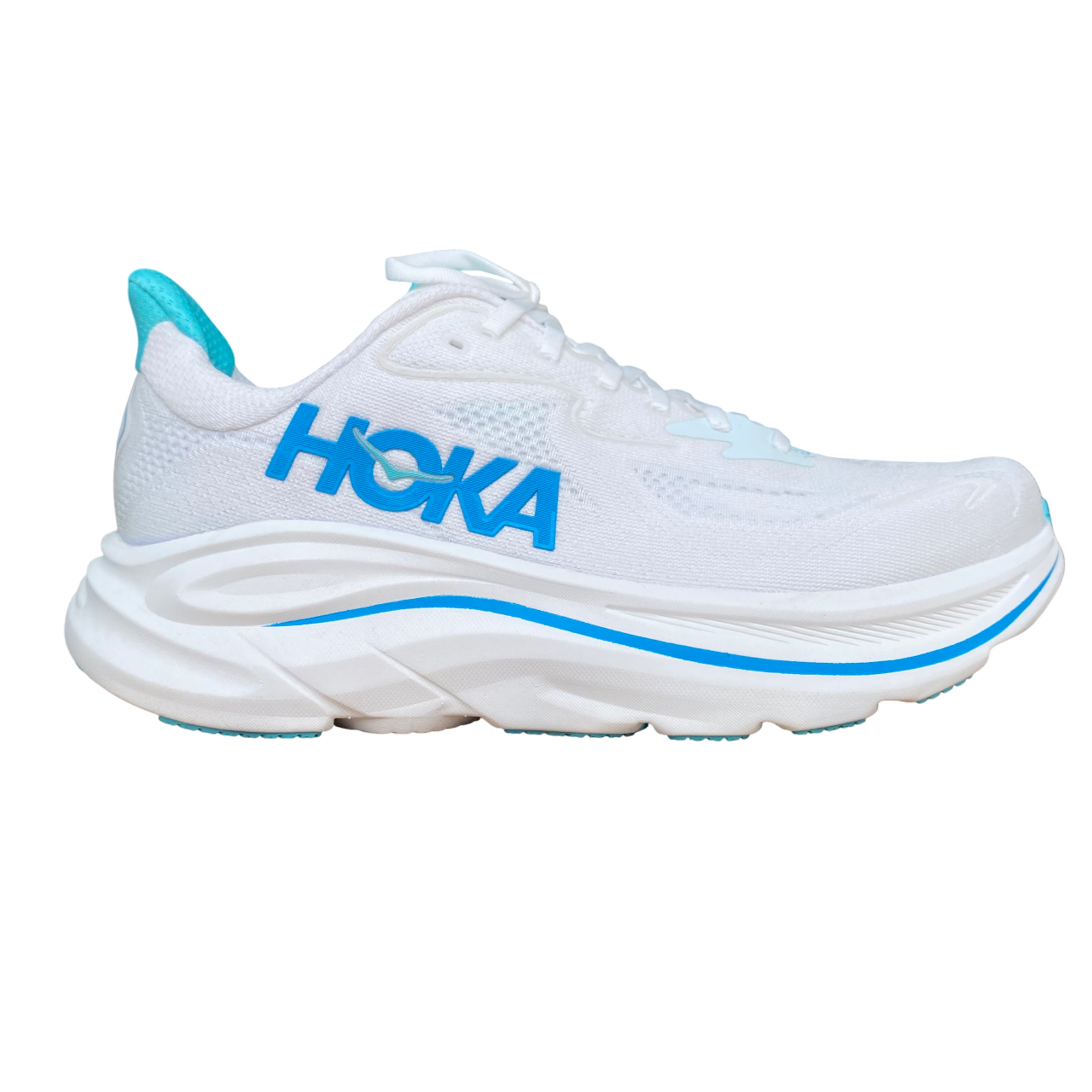 Scarpe Running Hoka One One Clifton 10 1162030-WKY colore bianco cielo, modello uomo con ammortizzazione superiore e design ergonomico - frontale