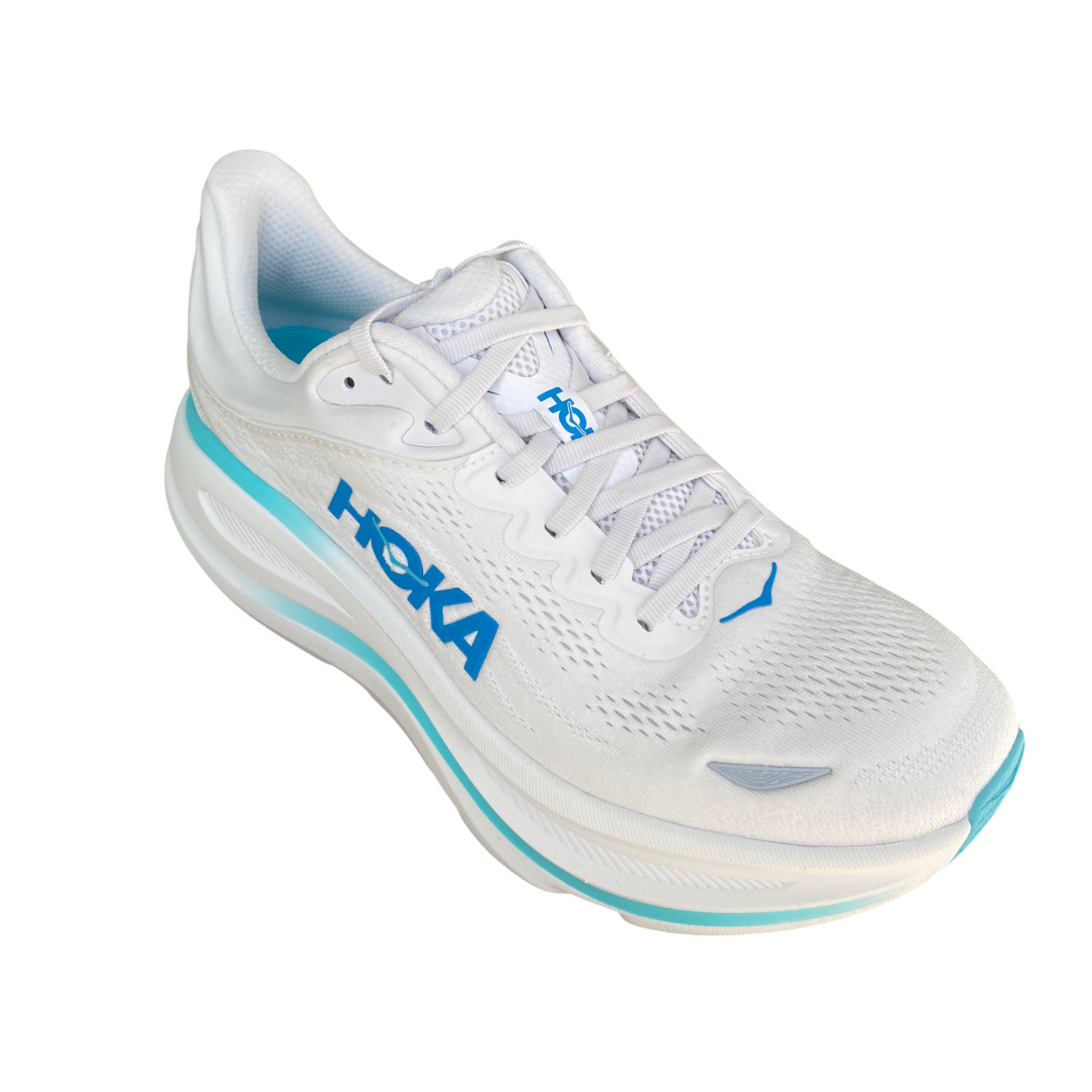 Hoka One One scarpa da corsa uomo Bondi 9 1162011-WKB bianco-blu