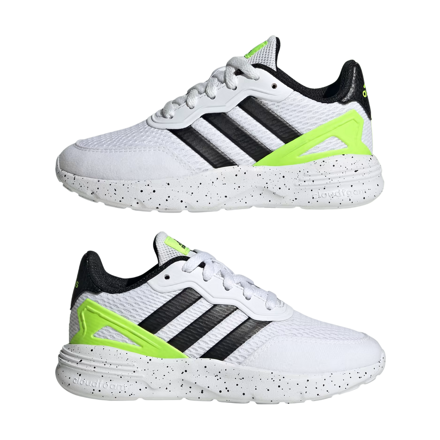 Adidas scarpa da corsa da ragazza IG2886 bianco-nero-verde