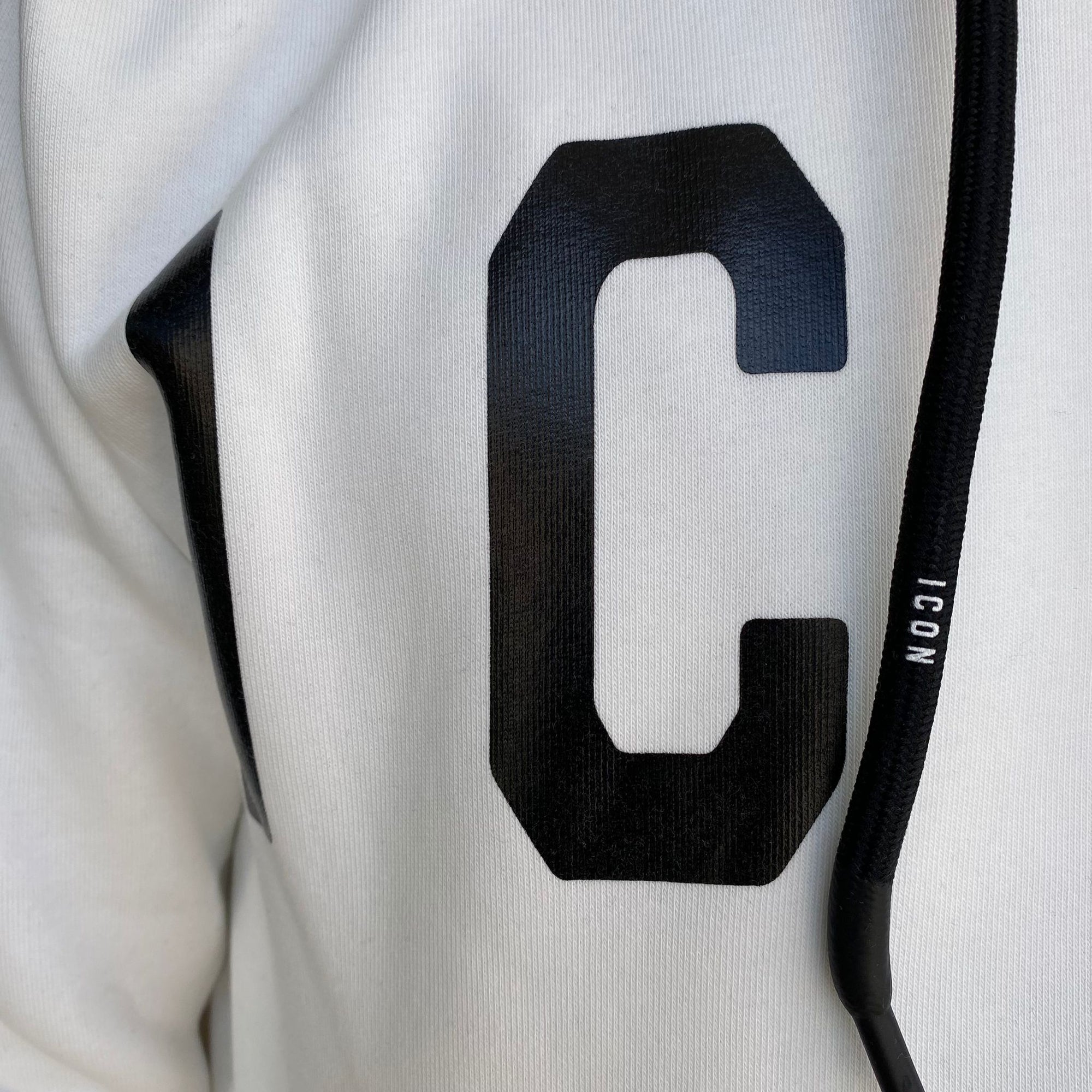 Icon Felpa con cappuccio da uomo con logo IU9016FC bianco-nero