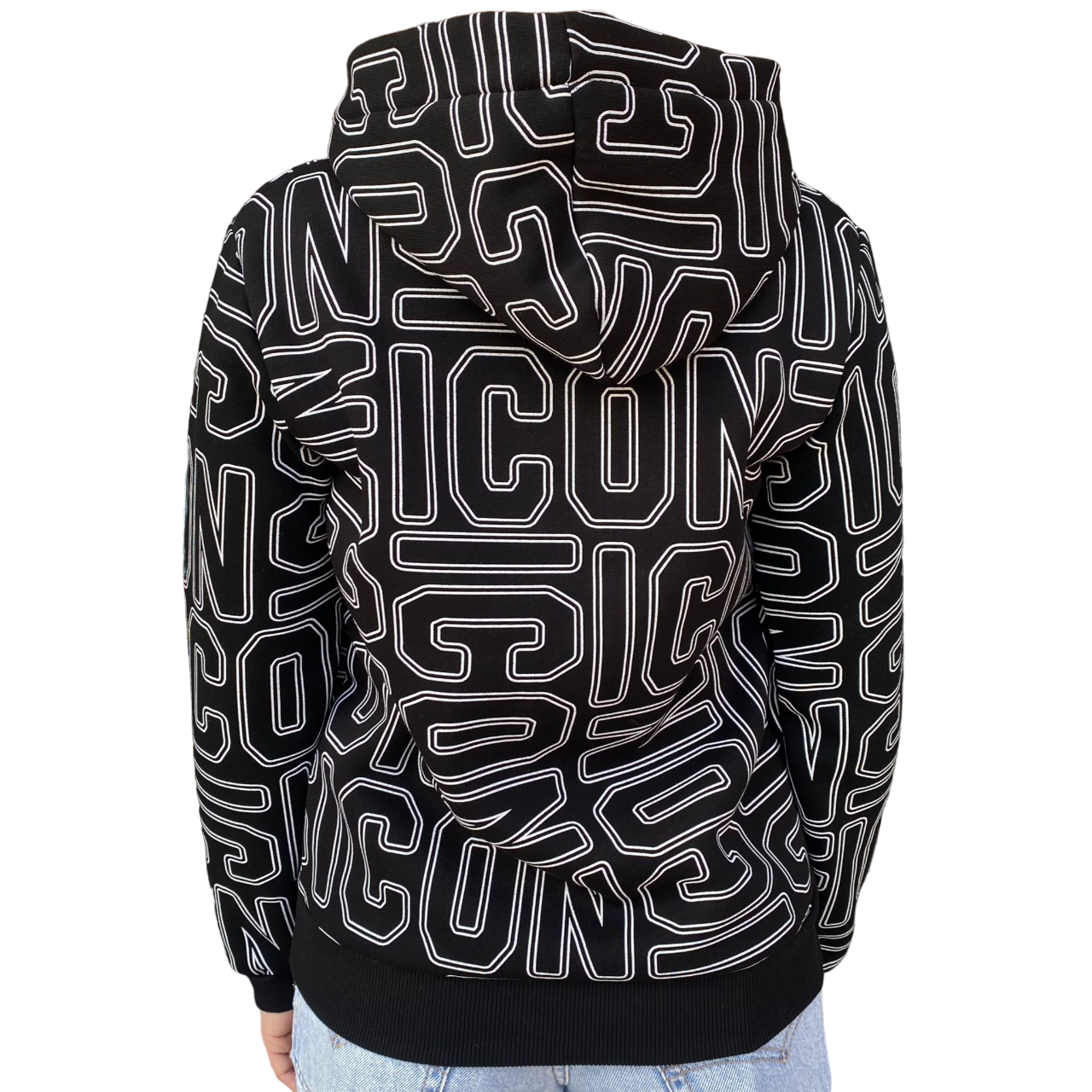 Icon felpa con cappuccio junior con stampa IBSW00243 nero-bianco