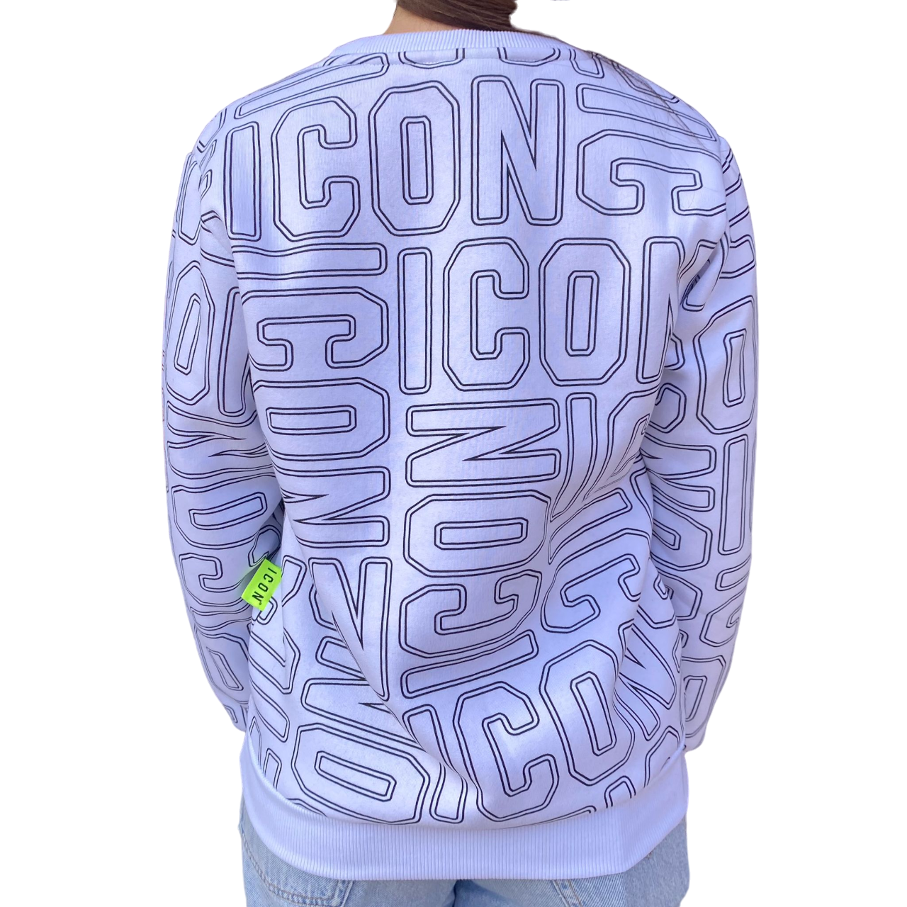 Icon felpa girocollo logo da ragazzi IBSW00241 1000 bianco-nero
