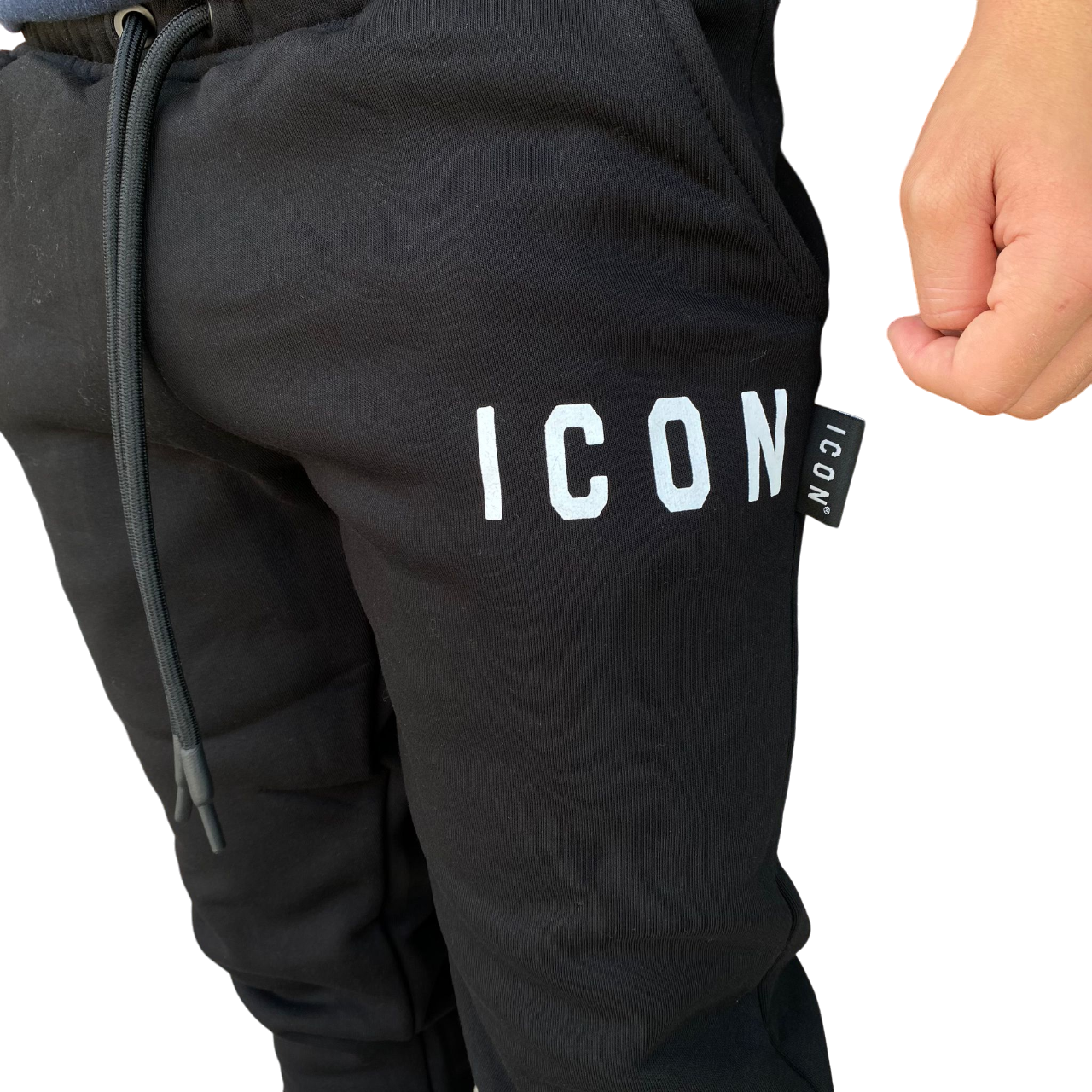 Icon pantalone sportivo con tasche a polsino al fondo caviglia IU9018P nero