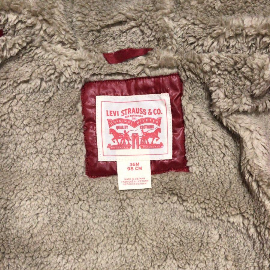 Levi's Kids Piumino con cappuccio da bambino foderato in sherpa 6EF434 8EF434-R8B rosso scuro